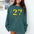 Senior Class Of 2027 Graduation Yellow And Blue On The Back Premium Tri-Blend Comfort Colors Sweatshirt Blue Spruce
