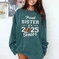 Senior Football Sister Class Of 2025 Graduation Graduate Comfort Colors Sweatshirt Blue Spruce
