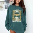 Senior Graduate 2024 Queen Graduation Educated Melanin Comfort Colors Sweatshirt Blue Spruce