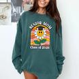 Senior Mom Class Of 2026 Daisy Flower Retro Graduation Comfort Colors Sweatshirt Blue Spruce