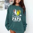 Senior Papa Class Of 2026 Baseball Softball Graduation Heart Comfort Colors Sweatshirt Blue Spruce