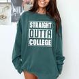 Straight Outta College Graduate Graduation 2025 Grad Men Comfort Colors Sweatshirt Blue Spruce