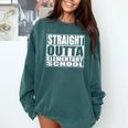 Straight Outta Elementary School Graduation Comfort Colors Sweatshirt Blue Spruce