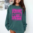Straight Outta Fifth Grade Graduation Class Comfort Colors Sweatshirt Blue Spruce