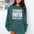Straight Outta Middle School Class Of 2024 Graduation Comfort Colors Sweatshirt Blue Spruce