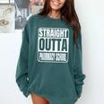 Straight Outta Pharmacy School Class 2025 Pharma Graduation Comfort Colors Sweatshirt Blue Spruce
