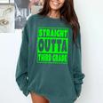 Straight Outta Third Grade Graduation Class Comfort Colors Sweatshirt Blue Spruce