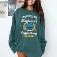 I Survived My Boyfriend's Engineering Degree Graduation Comfort Colors Sweatshirt Blue Spruce