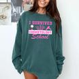 I Survived Cosmetology School Graduation Cosmetology Grad Comfort Colors Sweatshirt Blue Spruce