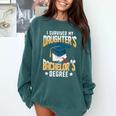 i Survived My Daughters Bachelor's Degree Graduation Gifts Comfort Colors Sweatshirt Blue Spruce