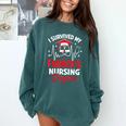 i Survived My Fiance's Nursing Degree Graduation Gifts Comfort Colors Sweatshirt Blue Spruce