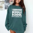 I Survived Middle School Class Of 2018 Graduation Comfort Colors Sweatshirt Blue Spruce