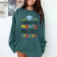 I Survived My Mom's Master's Degree Master Graduation Comfort Colors Sweatshirt Blue Spruce