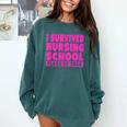 I Survived Nursing School Class Of 2018 Graduation Shirt Comfort Colors Sweatshirt Blue Spruce