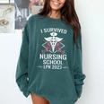 I Survived Nursing School LPN Class Of 2023 Nurse Graduation Comfort Colors Sweatshirt Blue Spruce