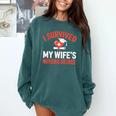 I Survived My Wife's Nursing Degree Rn Graduation Nurse Comfort Colors Sweatshirt Blue Spruce