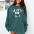 Teacher Established 2018 Shirt For Teacher Graduation Men Women Comfort Colors Sweatshirt Blue Spruce