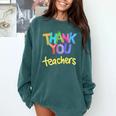 Thank You Teacher Appreciation Graduation Men Women Girls Kids Comfort Colors Sweatshirt Blue Spruce