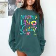 Tie Dye Happy Last Day Of School Graduation Teacher Student Comfort Colors Sweatshirt Blue Spruce