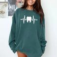 Tooth Heartbeat Dentist Graduation Party Dental Heartbeat Comfort Colors Sweatshirt Blue Spruce