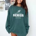 Track & Field Senior Mom 2025 Graduation Year Comfort Colors Sweatshirt Blue Spruce
