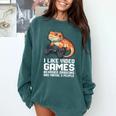 I Like Video Games Bearded Dragon Gamer Introvert Mood Comfort Colors Sweatshirt Blue Spruce I Like Video Games Bearded Dragon Gamer Introvert Mood Comfort Colors Sweatshirt Blue Spruce