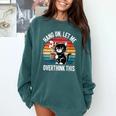 Women's Hang On Let Me Overthink Cat Coffee Retro Introvert Comfort Colors Sweatshirt Blue Spruce Women's Hang On Let Me Overthink Cat Coffee Retro Introvert Comfort Colors Sweatshirt Blue Spruce
