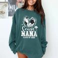 Women's Senior Nana Class Of 2026 Soccer Graduation Heart Comfort Colors Sweatshirt Blue Spruce