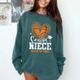 Women's Senior Niece Class Of 2026 Basketball Graduation Heart Comfort Colors Sweatshirt Blue Spruce
