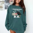 I Worked Hard For This BS Men Women Graduation Premium Tri-Blend Comfort Colors Sweatshirt Blue Spruce