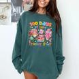100th Day Of School Teacher 100 Days Coffee Books Comfort Colors Sweatshirt Chalky Mint