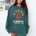67 Days In The Books Reading Teacher 67th Day Of School Kids Comfort Colors Sweatshirt Chalky Mint