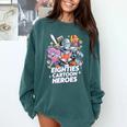 80's Cartoon Heroes Apparel For Retro Nostalgia Fans Comfort Colors Sweatshirt Chalky Mint 80's Cartoon Heroes Apparel For Retro Nostalgia Fans Comfort Colors Sweatshirt Chalky Mint