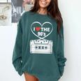 90s Nostalgia Cassette Heart Retro I Love The 90s Comfort Colors Sweatshirt Chalky Mint