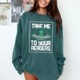 Alien Quote Take Me To Your Readers Sci-Fi Ufo Book Lover Comfort Colors Sweatshirt Chalky Mint