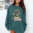 Book Lover Chibi Dragon With Big Red Glasses Bookworm Comfort Colors Sweatshirt Chalky Mint