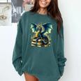 Book Lover Reading Fantasy Dragon Comfort Colors Sweatshirt Chalky Mint