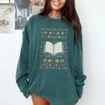 Book Reading Ugly Christmas Comfort Colors Sweatshirt Chalky Mint