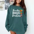 Books Booze And Besties Book Lover Bestie Squad Twinning Comfort Colors Sweatshirt Chalky Mint
