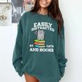 Cats And Books Read Reading Librarian Book Across America Comfort Colors Sweatshirt Chalky Mint