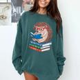 Cool Hedgehog Book Nerd Readers Comfort Colors Sweatshirt Chalky Mint