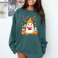 Cute Beanie Ghost Bookworm Cozy Book Reading Halloween Comfort Colors Sweatshirt Chalky Mint Cute Beanie Ghost Bookworm Cozy Book Reading Halloween Comfort Colors Sweatshirt Chalky Mint