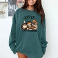 Cute Coffee Cats Books Lover Idea Women Men Kids Comfort Colors Sweatshirt Chalky Mint Cute Coffee Cats Books Lover Idea Women Men Kids Comfort Colors Sweatshirt Chalky Mint