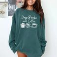 Cute Dogs Books And Coffee Pets Books Lovers Comfort Colors Sweatshirt Chalky Mint