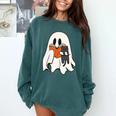 Cute Ghost Cat Reading Book Spooky Season Halloween Costume Comfort Colors Sweatshirt Chalky Mint