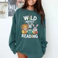 Cute Wildlife Zoo Animals For Book Reader Bookworms Comfort Colors Sweatshirt Chalky Mint