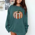 Fall Book Pumpkin Halloween Teacher Librarian Thanksgiving Comfort Colors Sweatshirt Chalky Mint