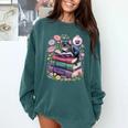 Fantasy Drama Tragedy Cute Cat Book Lover Readers Librarians Comfort Colors Sweatshirt Chalky Mint