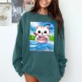 Frutiger Aero Aesthetic Tech Kawaii Ramen Cat Fishes Comfort Colors Sweatshirt Chalky Mint