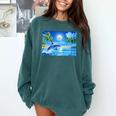 Frutiger Aero Dolphin Sunset Ocean With Palm Trees Y2k Premium Comfort Colors Sweatshirt Chalky Mint